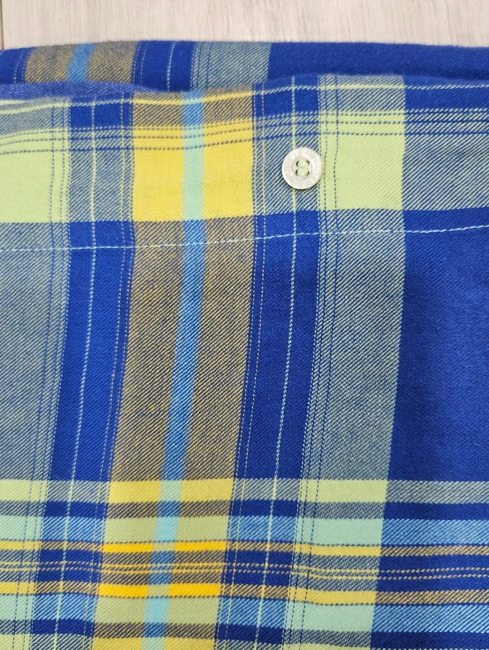 VTG Tommy Hilfiger Bright Blue Green Yellow Plaid Stripe Cotton TWIN Duvet Cover